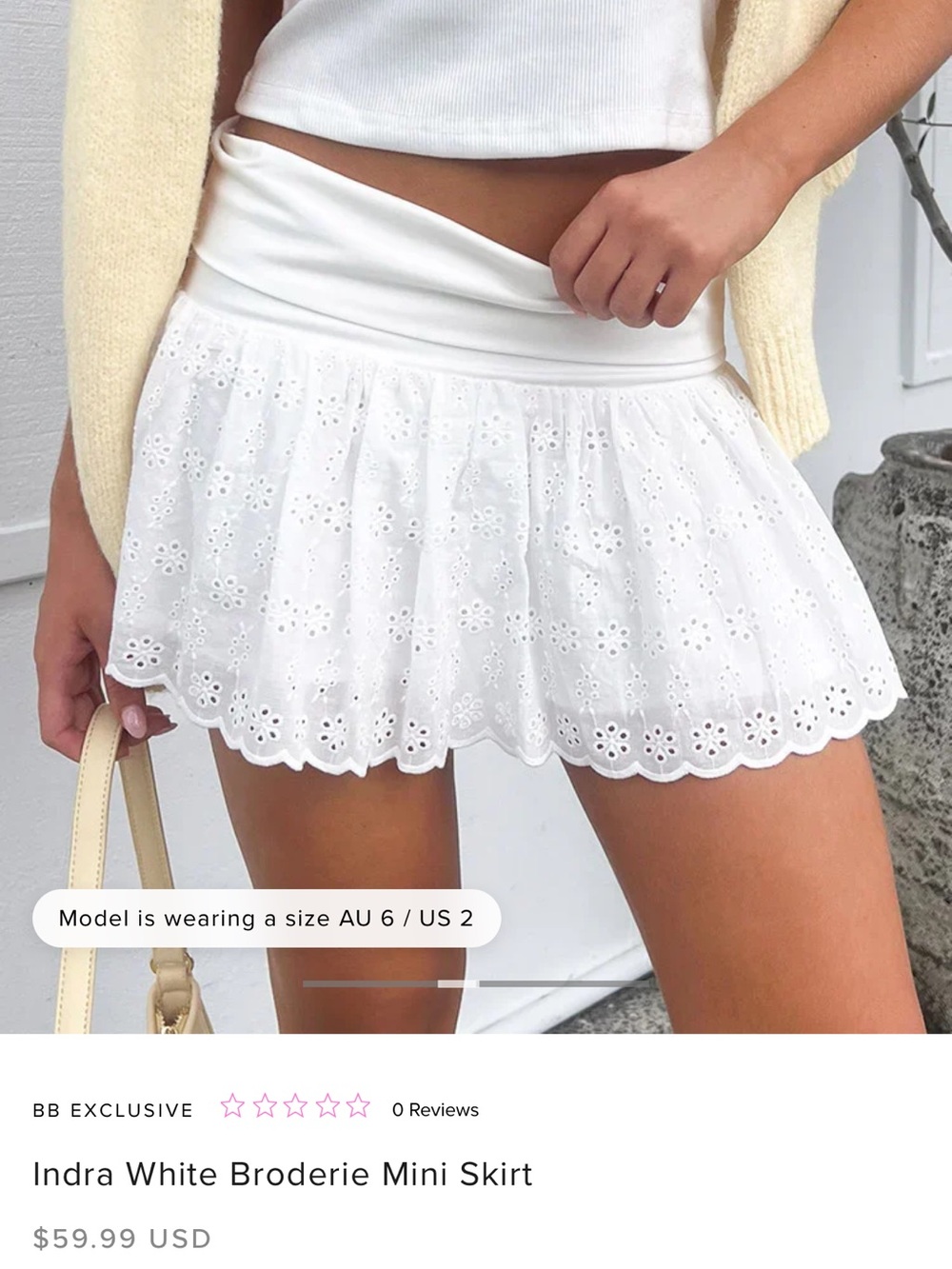 Beginning Boutique White Eyelet Flared Mini Skirt